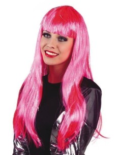 Parrucca glamour rosa argento con fili brillanti - di alta qualità, ideale per carnevale, feste a tema ed eventi speciali.